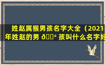 姓赵属猴男孩名字大全（2021年姓赵的男 💮 孩叫什么名字好）